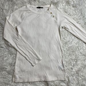 Lauren Ralph Lauren Pippin Shirt Thin Gold Buttons Ivory Size M